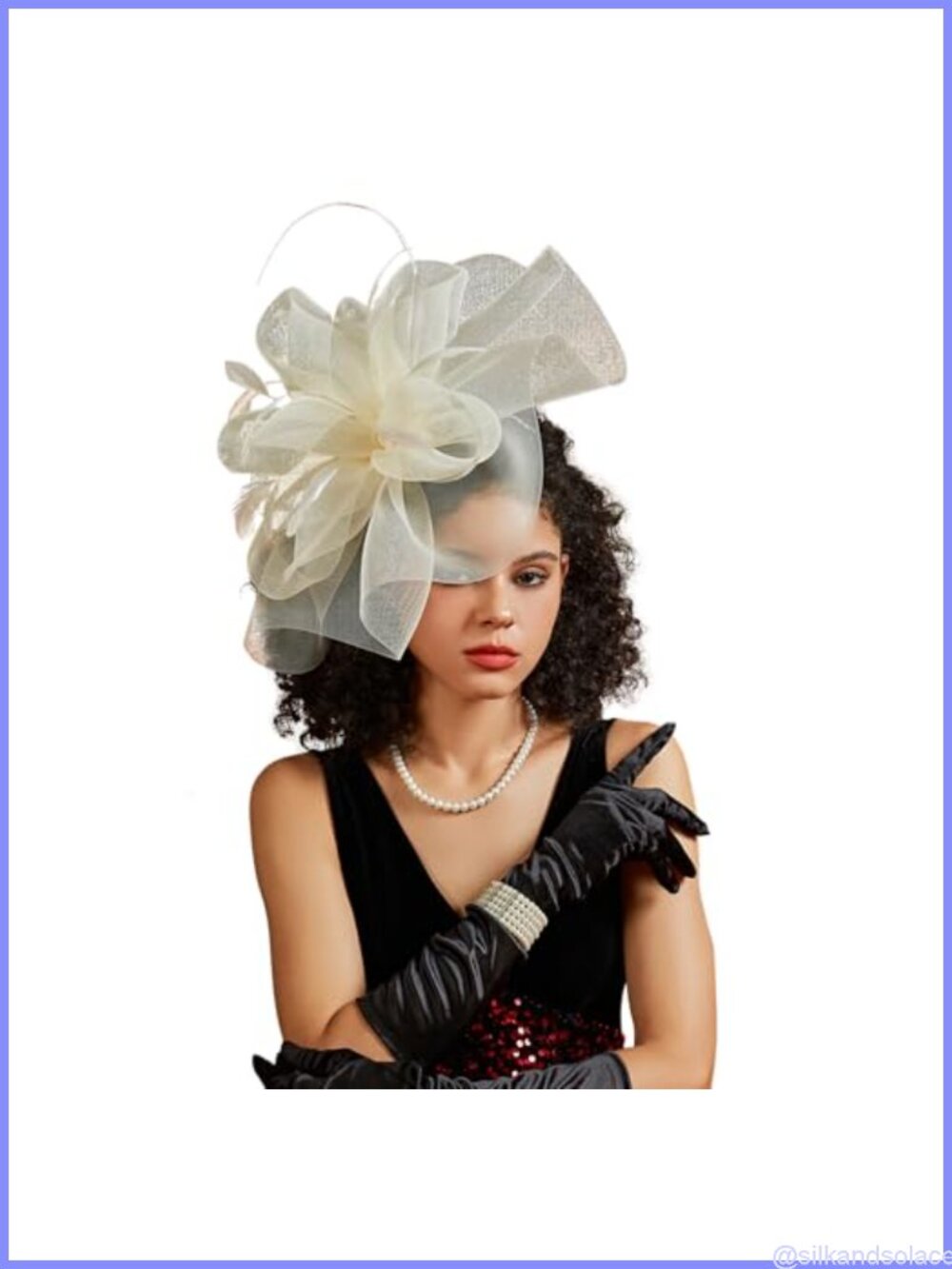 Handmade Feather Mesh Organza Fascinator Headband Elegant Derby Wedding Church